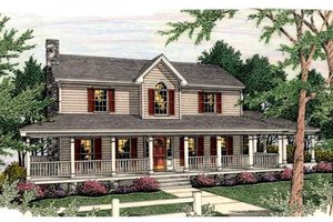 Farmhouse Exterior - Front Elevation Plan #406-219