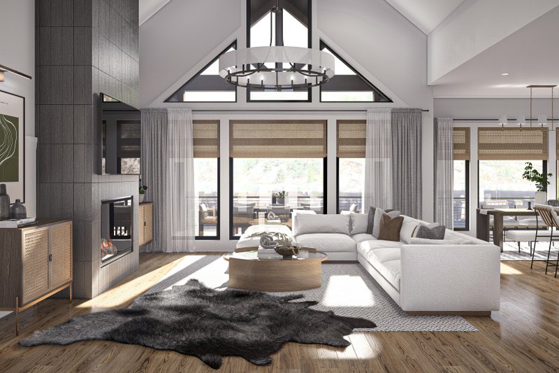 Dream House Plan - Interior - Family Room for Beach House Plan #455-457 - 2 bed, 2.5 bath