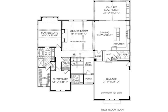 Floor Plan - Main Floor for Farmhouse House Plan #927-1010 - 4 bed, 4.5 bath