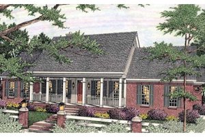 Southern Exterior - Front Elevation Plan #406-293