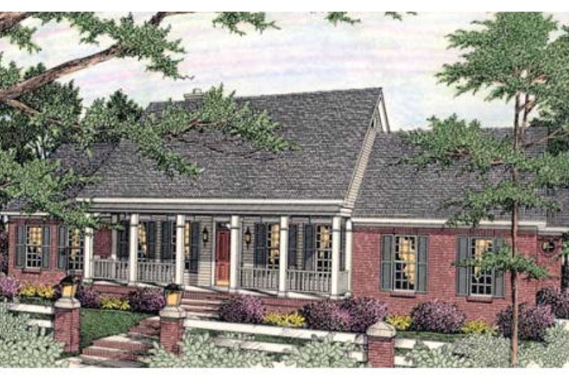 Home Plan - Southern Exterior - Front Elevation Plan #406-293