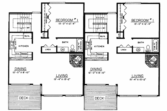 Floor Plan - Upper Floor House Plan #303-156 - 2 bed, 2 bath