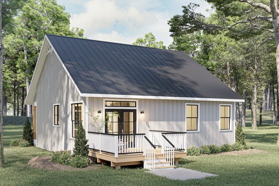 Exterior - Rear Elevation for Cottage House Plan #44-302 - 3 bed, 1 bath
