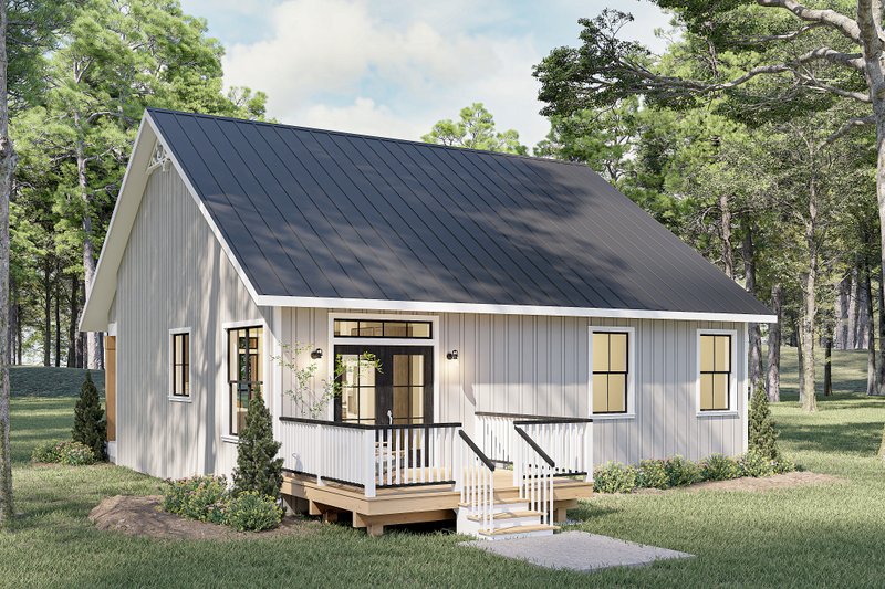 House Blueprint - Exterior - Rear Elevation for Cottage House Plan #44-302 - 3 bed, 1 bath