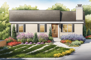 Ranch Exterior - Front Elevation Plan #30-241