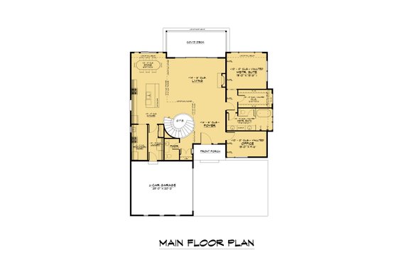 Floor Plan - Main Floor for Contemporary House Plan #1066-194 - 3 bed, 4.5 bath