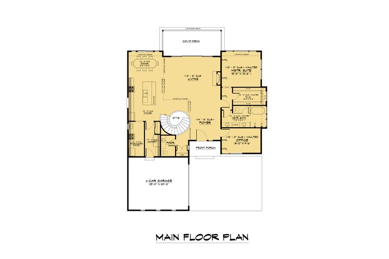 House Blueprint - Floor Plan - Main Floor for Contemporary House Plan #1066-194 - 3 bed, 4.5 bath