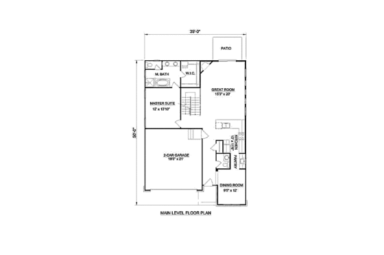 Floor Plan - Main Floor for Traditional House Plan #116-256 - 3 bed, 2.5 bath