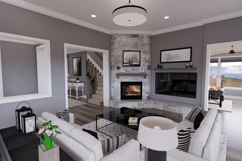 House Plan Design - Interior - Family Room 1 for Country House Plan #51-1567 - 3 bed, 2.5 bath