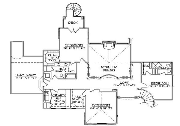 Home Plan - European Floor Plan - Upper Floor Plan #5-442