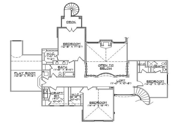 European Floor Plan - Upper Floor Plan #5-442