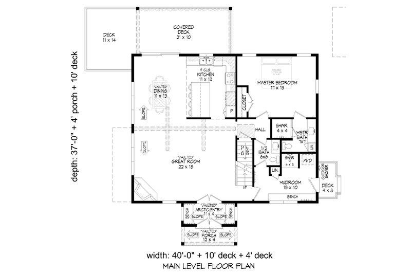 House Design - Floor Plan - Main Floor for Southern House Plan #932-887 - 3 bed, 2.5 bath