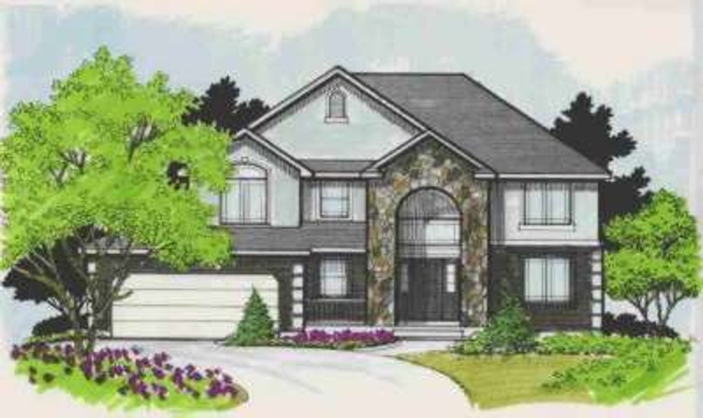 Exterior - Front Elevation 2 for Traditional House Plan #308-171 - 4 bed, 2.5 bath