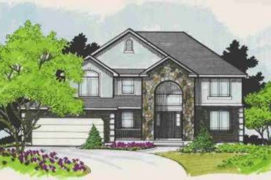 Exterior - Front Elevation for Traditional House Plan #308-171 - 4 bed, 2.5 bath