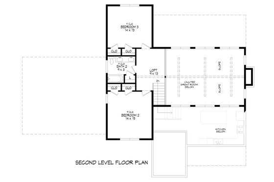Floor Plan - Upper Floor for Farmhouse House Plan #932-1429 - 3 bed, 2.5 bath