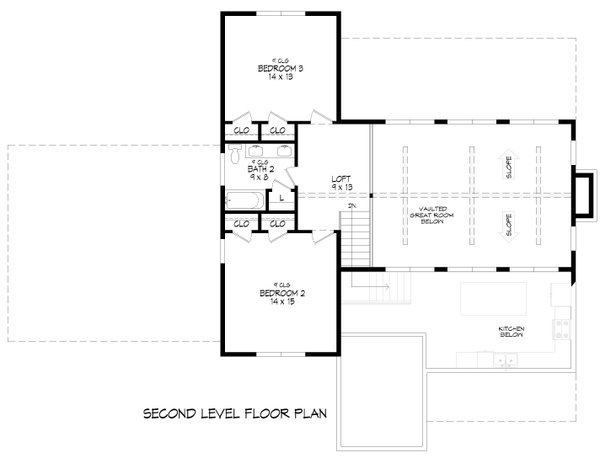 Floor Plan - Upper Floor for Farmhouse House Plan #932-1429 - 3 bed, 2.5 bath