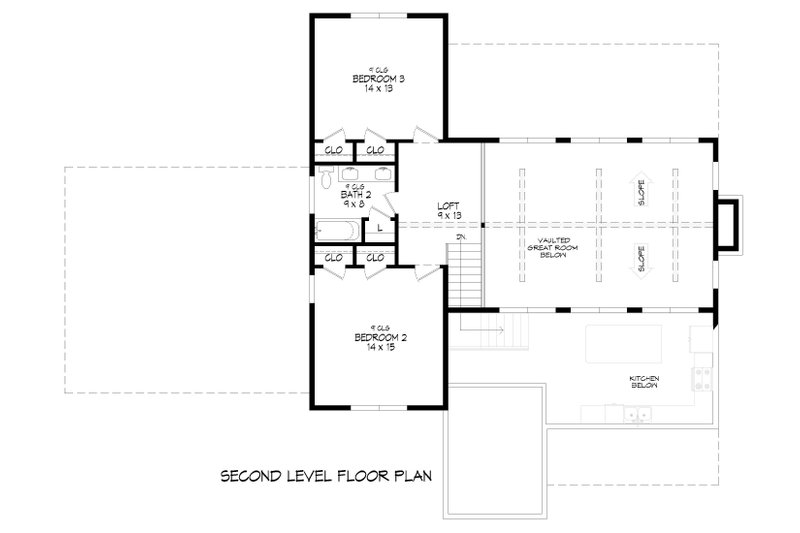 House Blueprint - Floor Plan - Upper Floor for Farmhouse House Plan #932-1429 - 3 bed, 2.5 bath