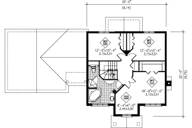 Colonial Style House Plan - 3 Beds 1.5 Baths 2393 Sq/Ft Plan #25-2008 ...