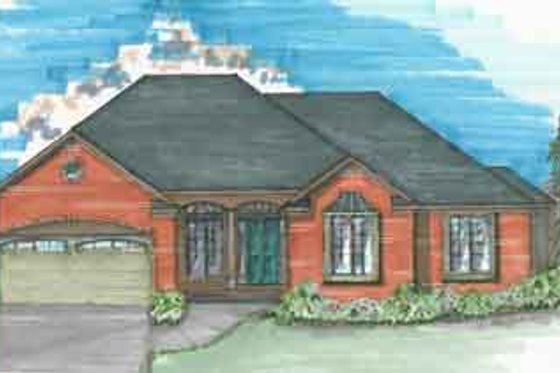 Exterior - Front Elevation for Traditional House Plan #136-105 - 3 bed, 2.5 bath