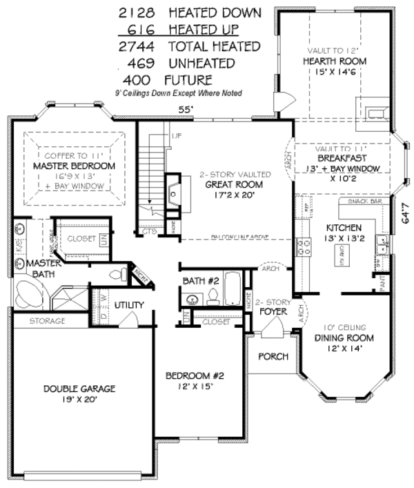 Traditional Floor Plan - Main Floor Plan #424-346