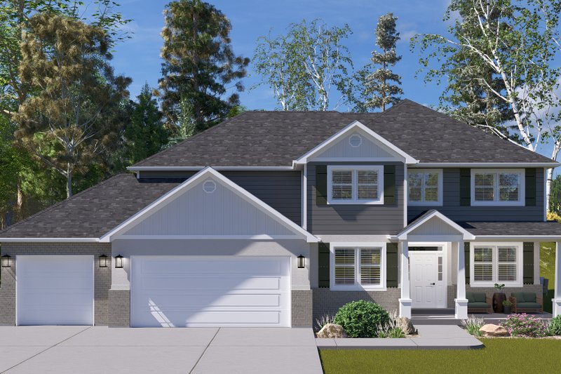 House Design - Exterior - Front Elevation 3 for Farmhouse House Plan #1060-262 - 4 bed, 2.5 bath