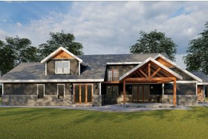 Exterior - Rear Elevation for Traditional House Plan #932-530 - 4 bed, 3.5 bath