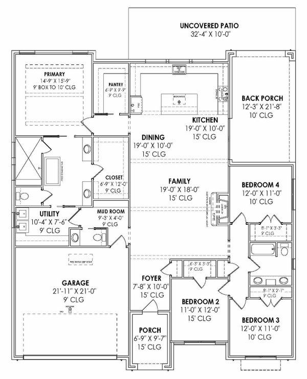 Modern Floor Plan - Main Floor Plan #1096-93