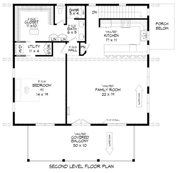 Modern Floor Plan - Upper Floor Plan #932-559