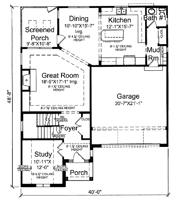 Cottage Floor Plan - Main Floor Plan #46-505