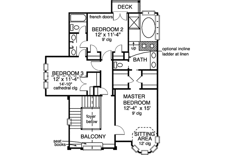 Dream House Plan - Floor Plan - Upper Floor for Victorian House Plan #410-111 - 3 bed, 2.5 bath