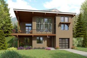 Contemporary Exterior - Front Elevation Plan #48-1176