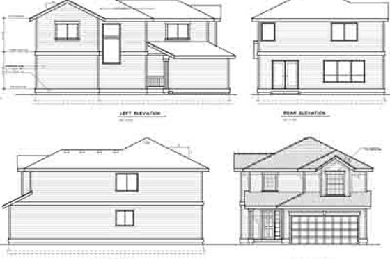 Exterior - Rear Elevation for Traditional House Plan #100-401 - 3 bed, 2.5 bath