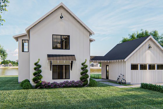 Exterior - Front Elevation 3 for Farmhouse House Plan #455-208 - 2 bed, 2 bath