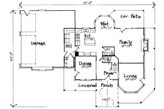 Floor Plan - Main Floor for Traditional House Plan #308-185 - 4 bed, 2.5 bath