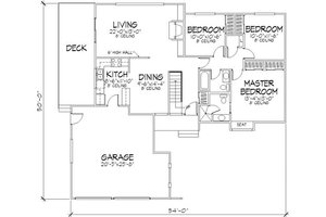 Floor Plan - Main Floor for Ranch House Plan #320-146 - 3 bed, 2 bath