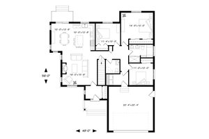 Floor Plan - Main Floor for Ranch House Plan #23-2656 - 3 bed, 1.5 bath