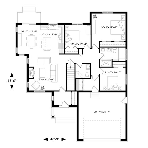 Home Plan - Ranch Floor Plan - Main Floor Plan #23-2656