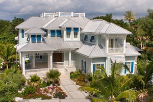 Beach style house plan, front elevation