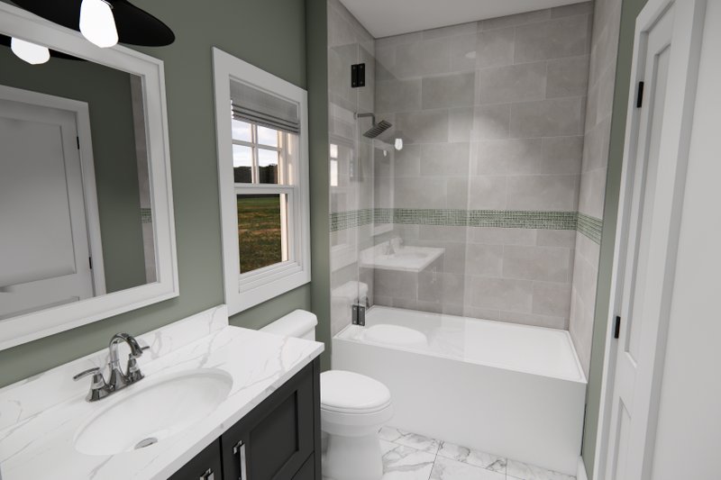 House Blueprint - Interior - Bathroom for Bungalow House Plan #51-1429 - 1 bed, 1 bath
