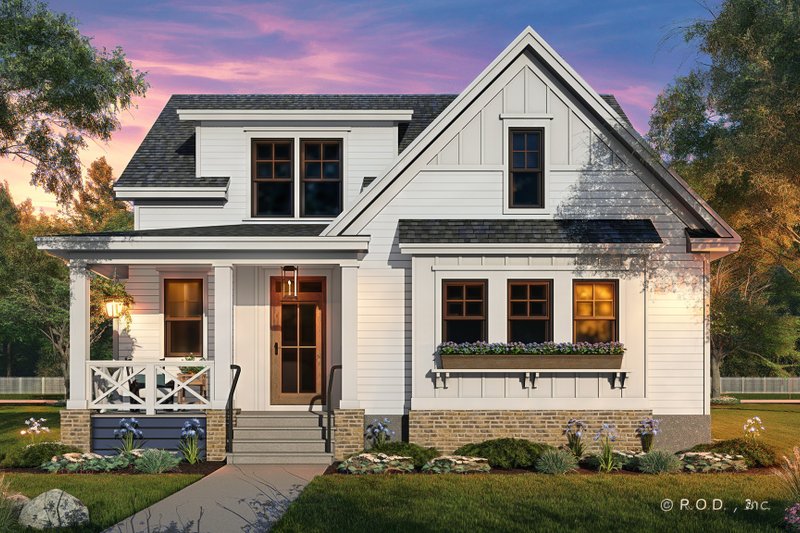 Farmhouse Style House Plan - 3 Beds 3.5 Baths 2230 Sq/Ft Plan #51-1455 Exterior