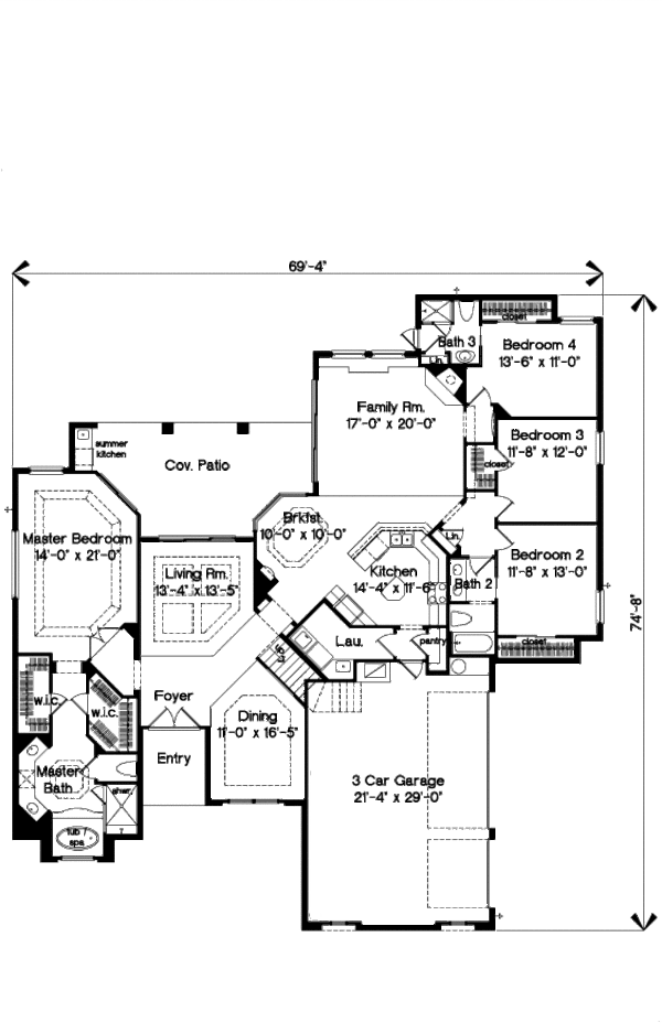 European Floor Plan - Main Floor Plan #135-177
