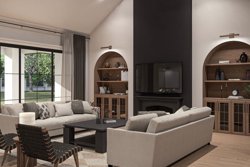 House Blueprint - Interior - Family Room 1 for Cottage House Plan #455-684 - 3 bed, 2.5 bath
