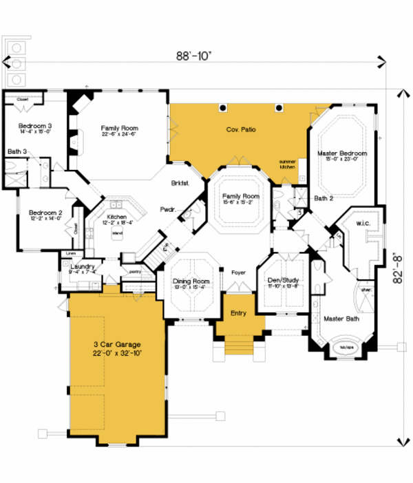 European Floor Plan - Main Floor Plan #135-214