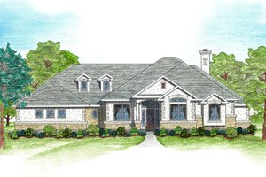 Architectural House Design - Mediterranean Exterior - Front Elevation Plan #80-122