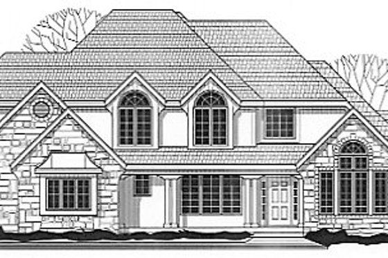 Exterior - Front Elevation for Traditional House Plan #67-443 - 4 bed, 3.5 bath