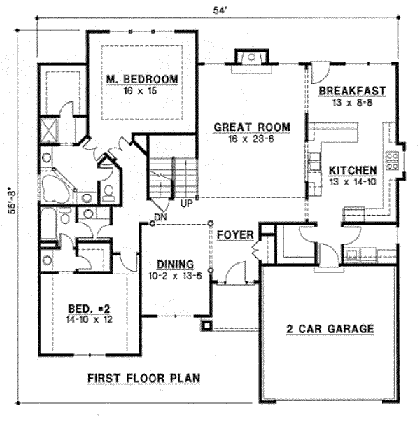 Traditional Floor Plan - Main Floor Plan #67-752