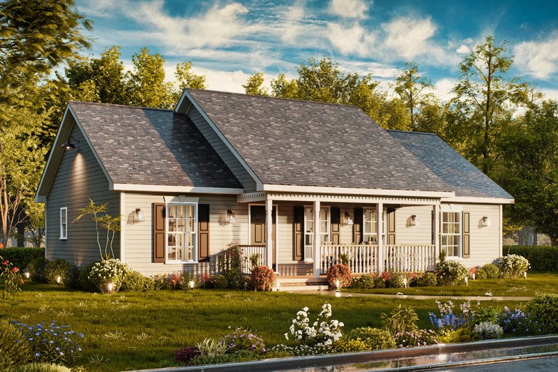 House Blueprint - Exterior - Front Elevation 5 for Traditional House Plan #54-618 - 3 bed, 2 bath