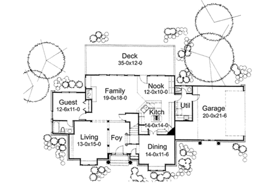 Floor Plan - Main Floor for European House Plan #120-161 - 3 bed, 3 bath