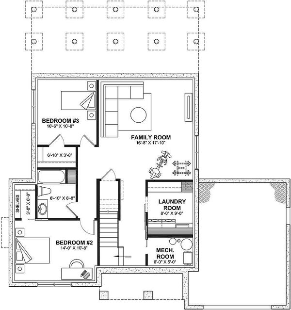 Country Floor Plan - Lower Floor Plan #23-2791