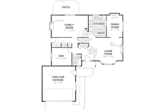Floor Plan - Main Floor for Traditional House Plan #18-9073 - 4 bed, 2.5 bath